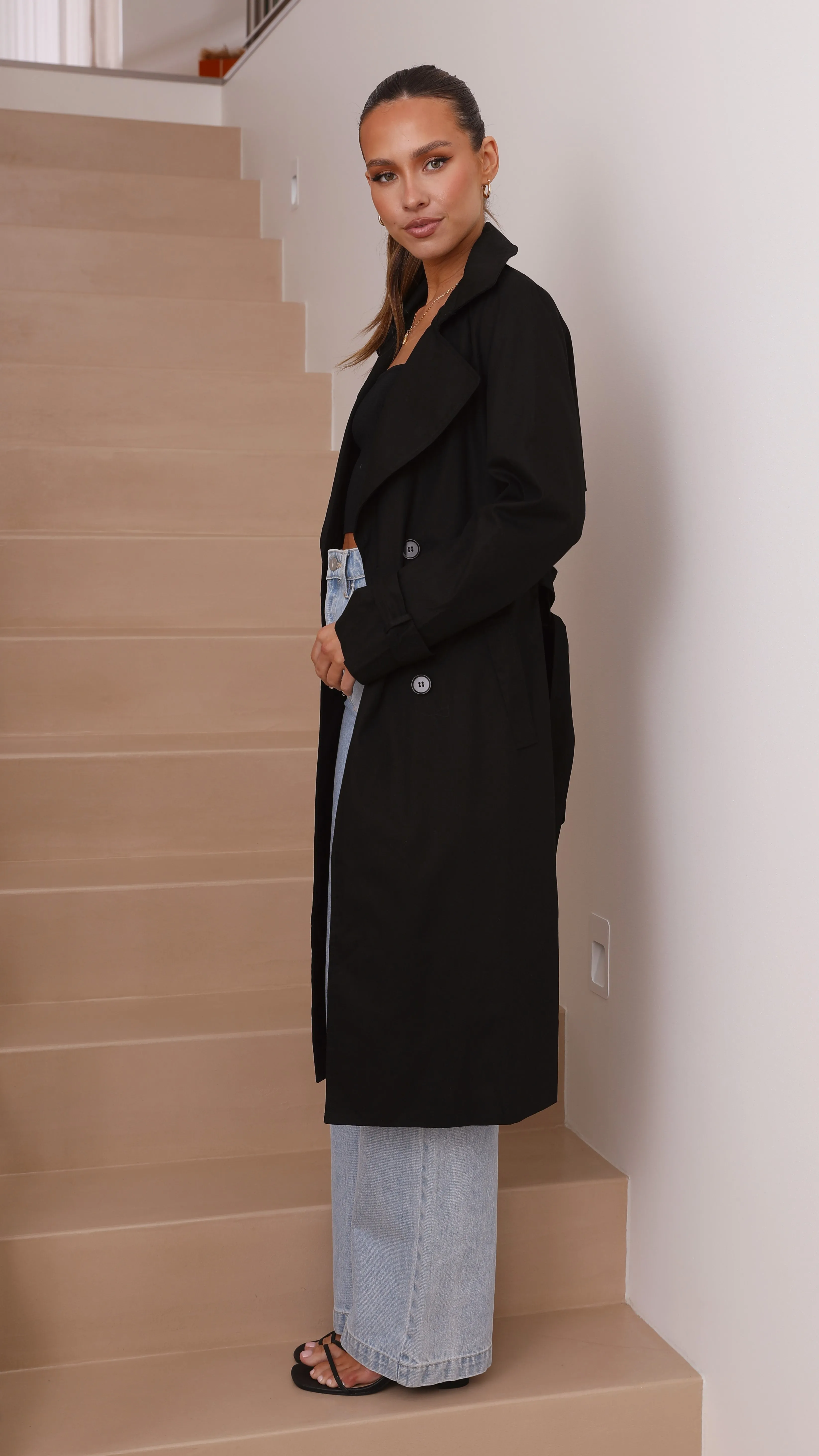 Byron Trench Coat - Black