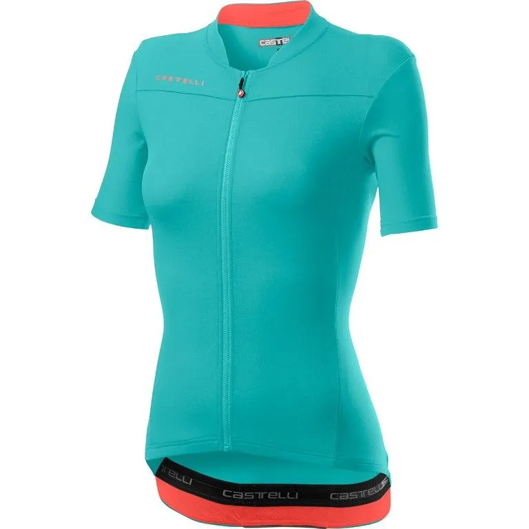 Castelli Women's Anima 3 W. Jersey - Turquoise/Brilliant Pink