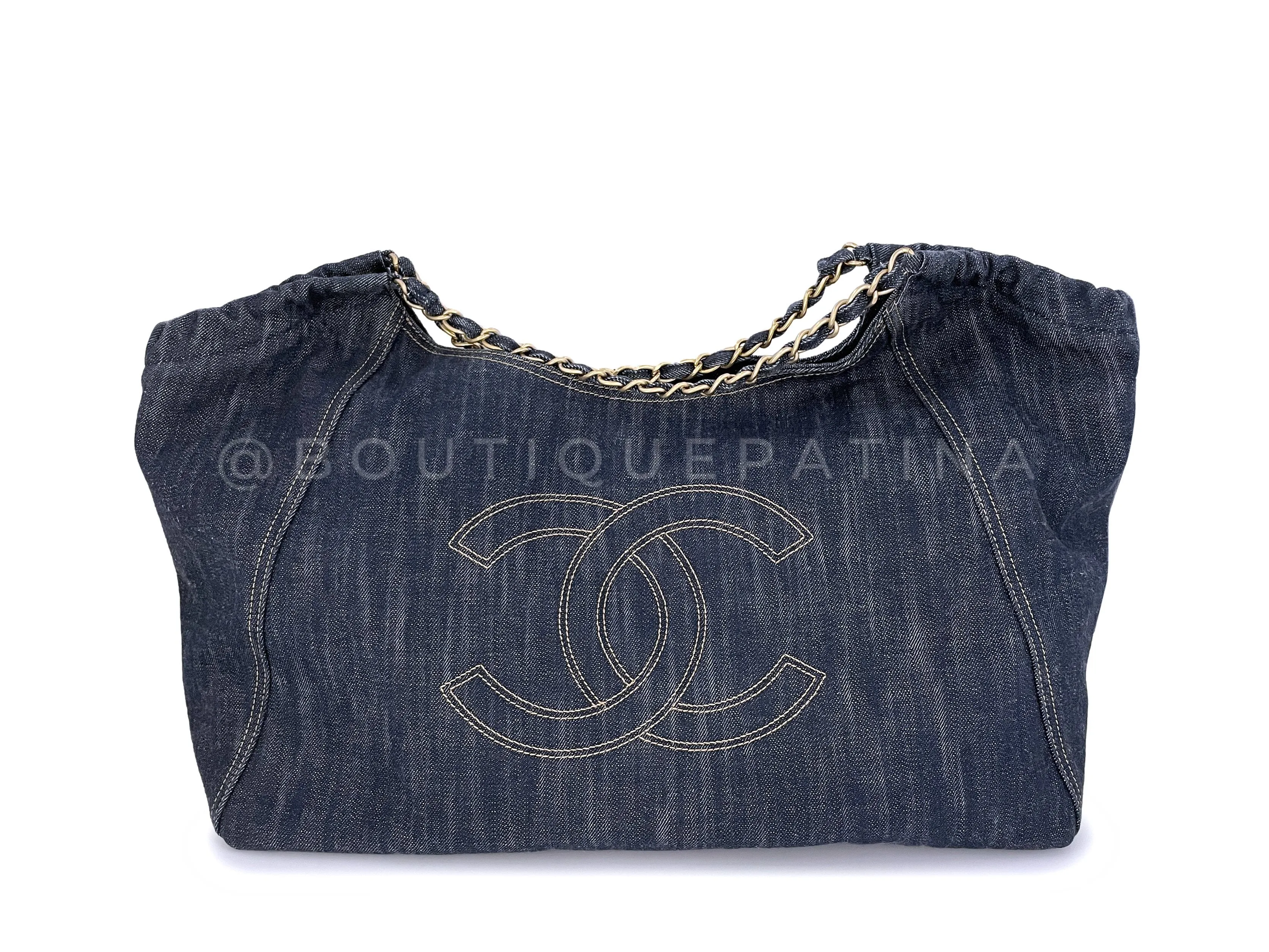 Chanel 2007 Vintage Large XL Coco Cabas Hobo Tote Bag