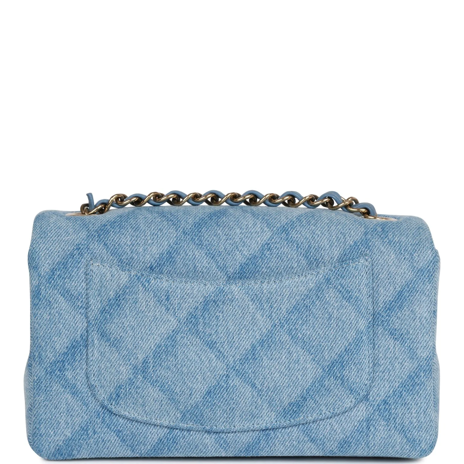 Chanel Blue Quilted Denim Rectangular Mini Flap Bag Gold Hardware