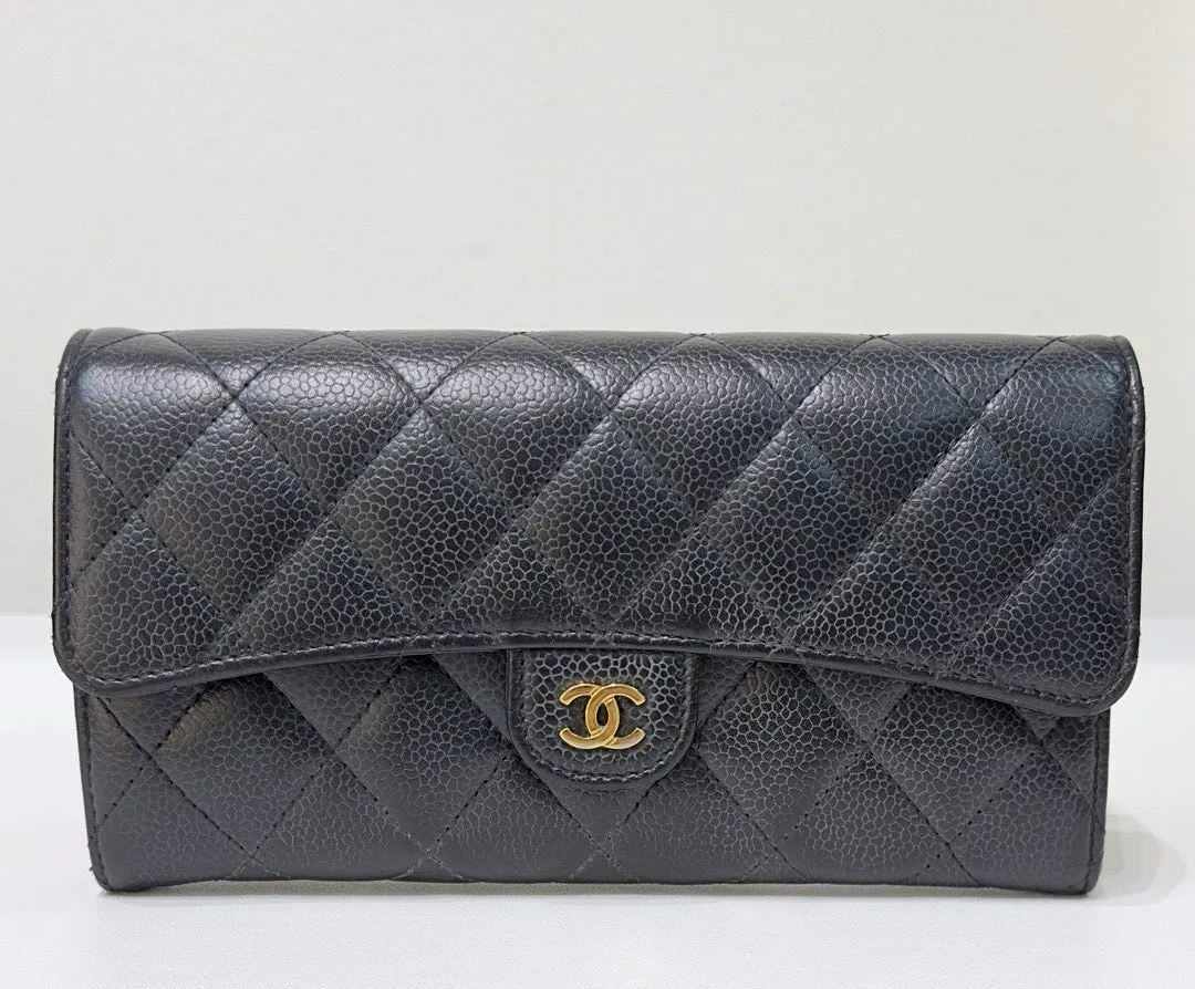 Chanel Classic Flap Long Wallet in GHW