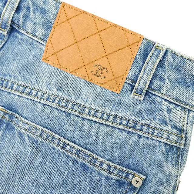 CHANEL Denim Pants Ladies High waist Flare Silhouette Jeans#34 Blue Denim 34 P75569[EXCELLENT][Authentic]