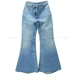 CHANEL Denim Pants Ladies High waist Flare Silhouette Jeans#34 Blue Denim 34 P75569[EXCELLENT][Authentic]