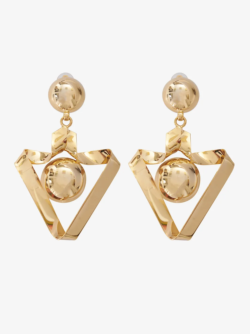 Correani Gold color metal earrings