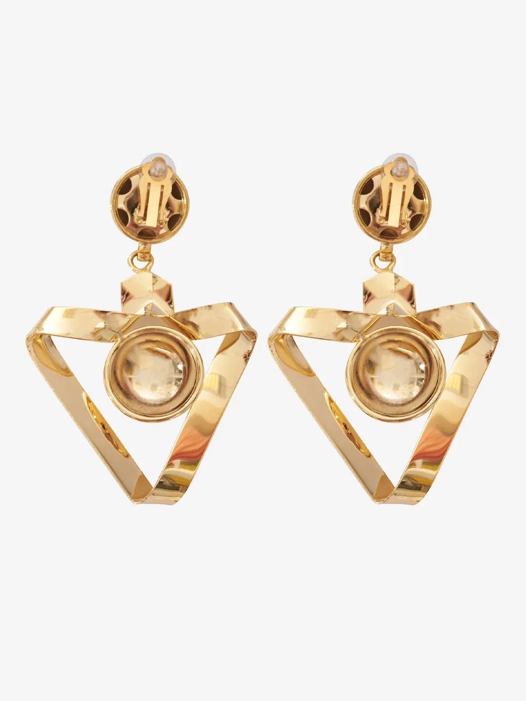 Correani Gold color metal earrings