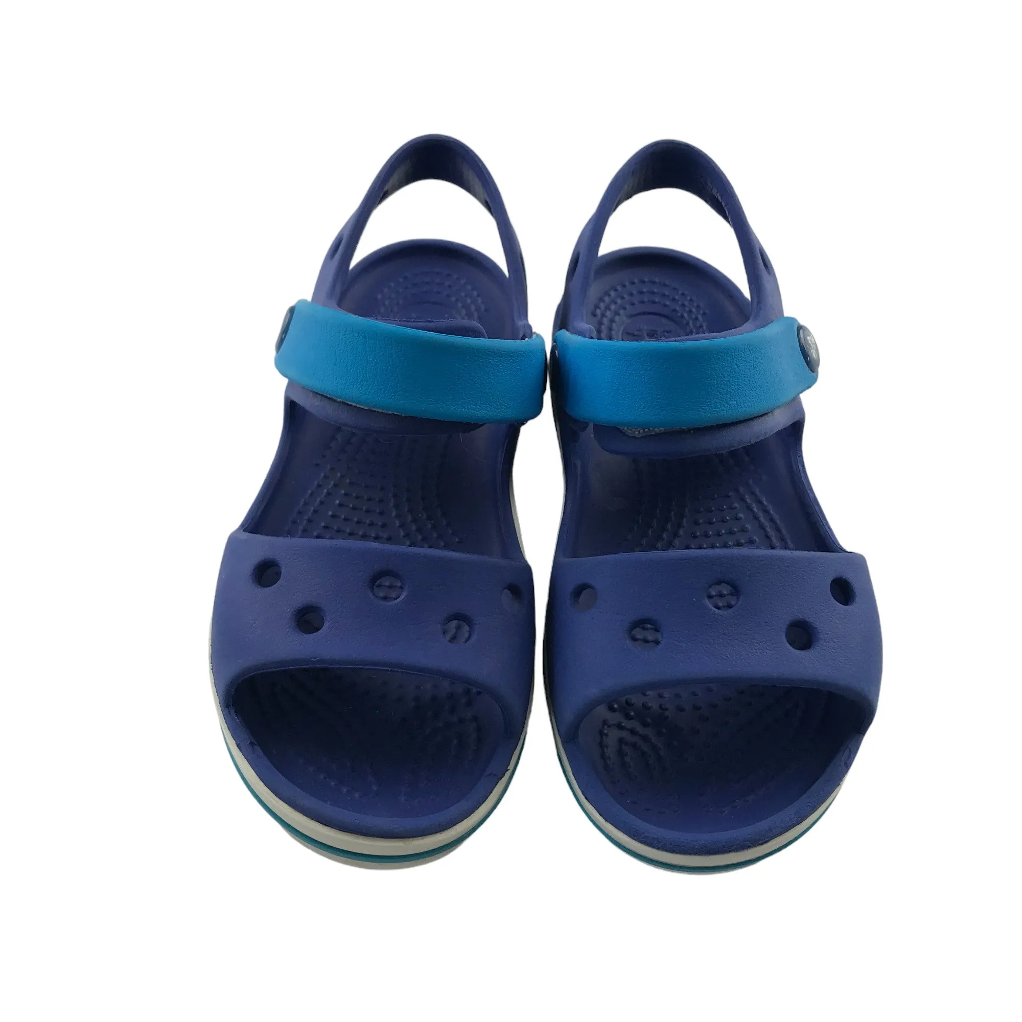 Crocs sandals shoe size 10 junior blue loop and hoop straps