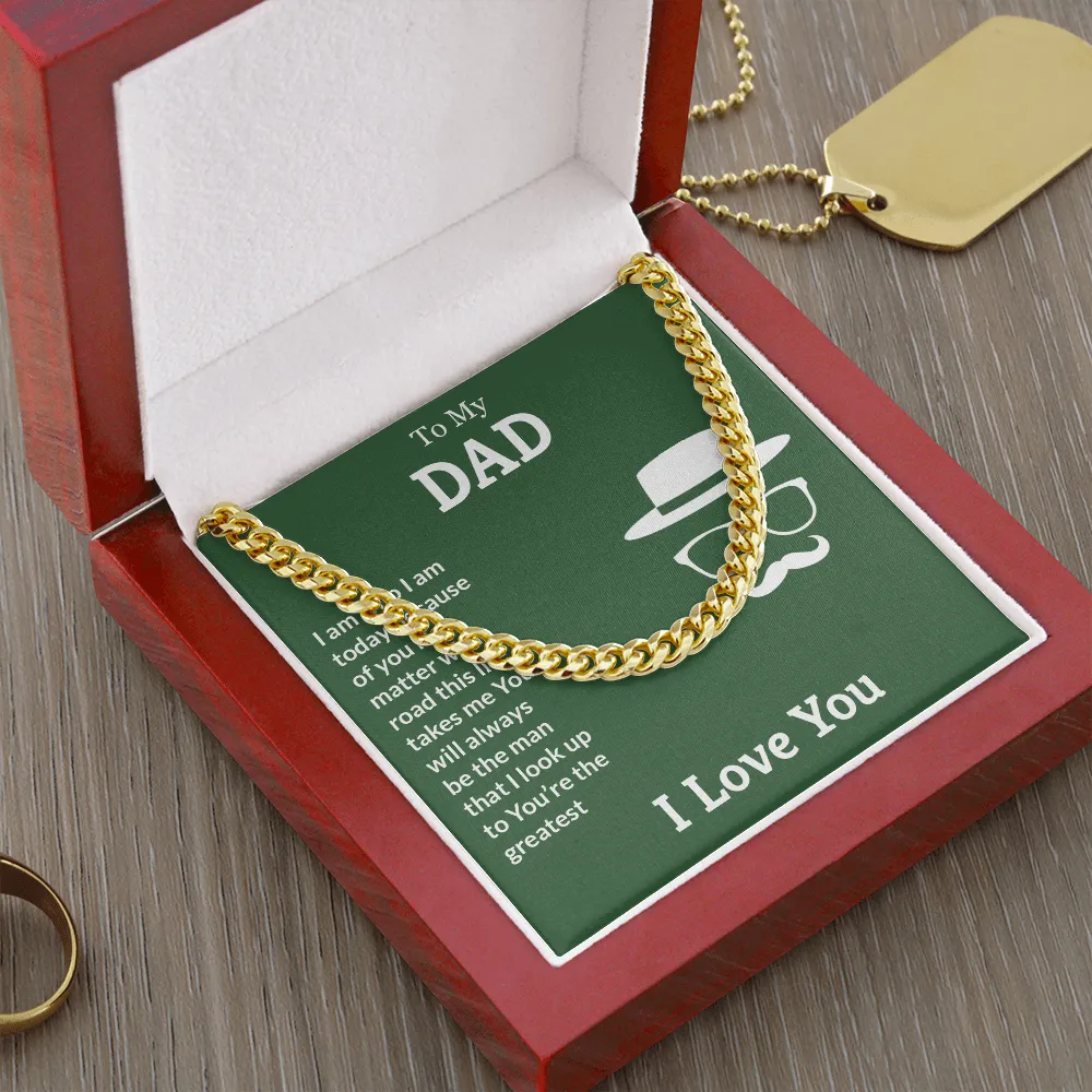 Cuban Link Chain With Valentines Day Card Messages For Him - Best Valentines Day Gifts For Dad