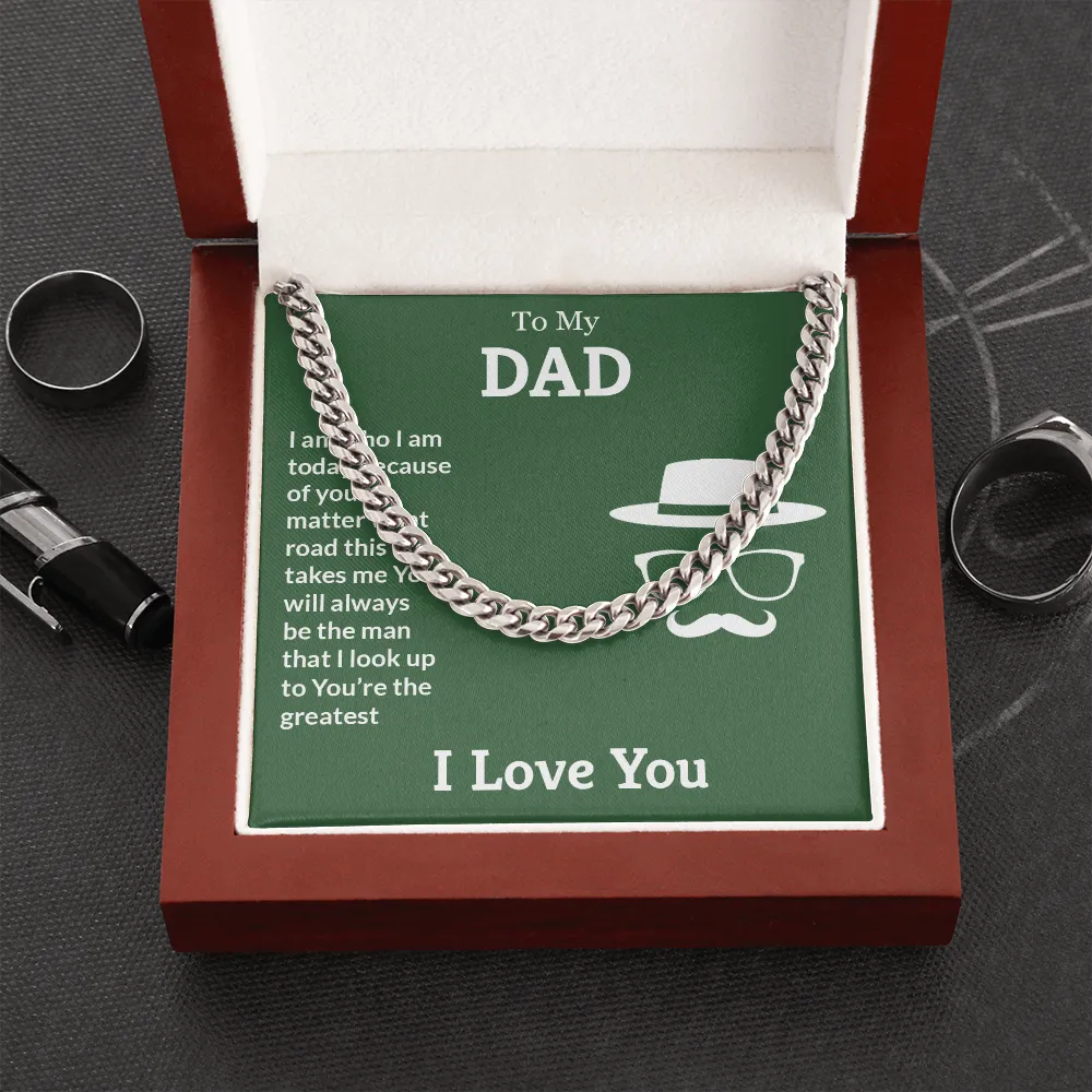 Cuban Link Chain With Valentines Day Card Messages For Him - Best Valentines Day Gifts For Dad