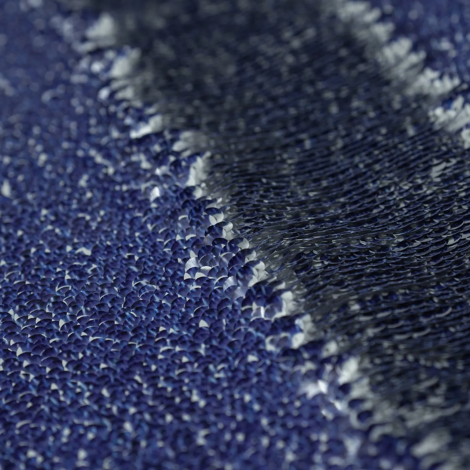 Denim Printed Flip Sequin on Spandex Fabric | Blue Moon Fabrics