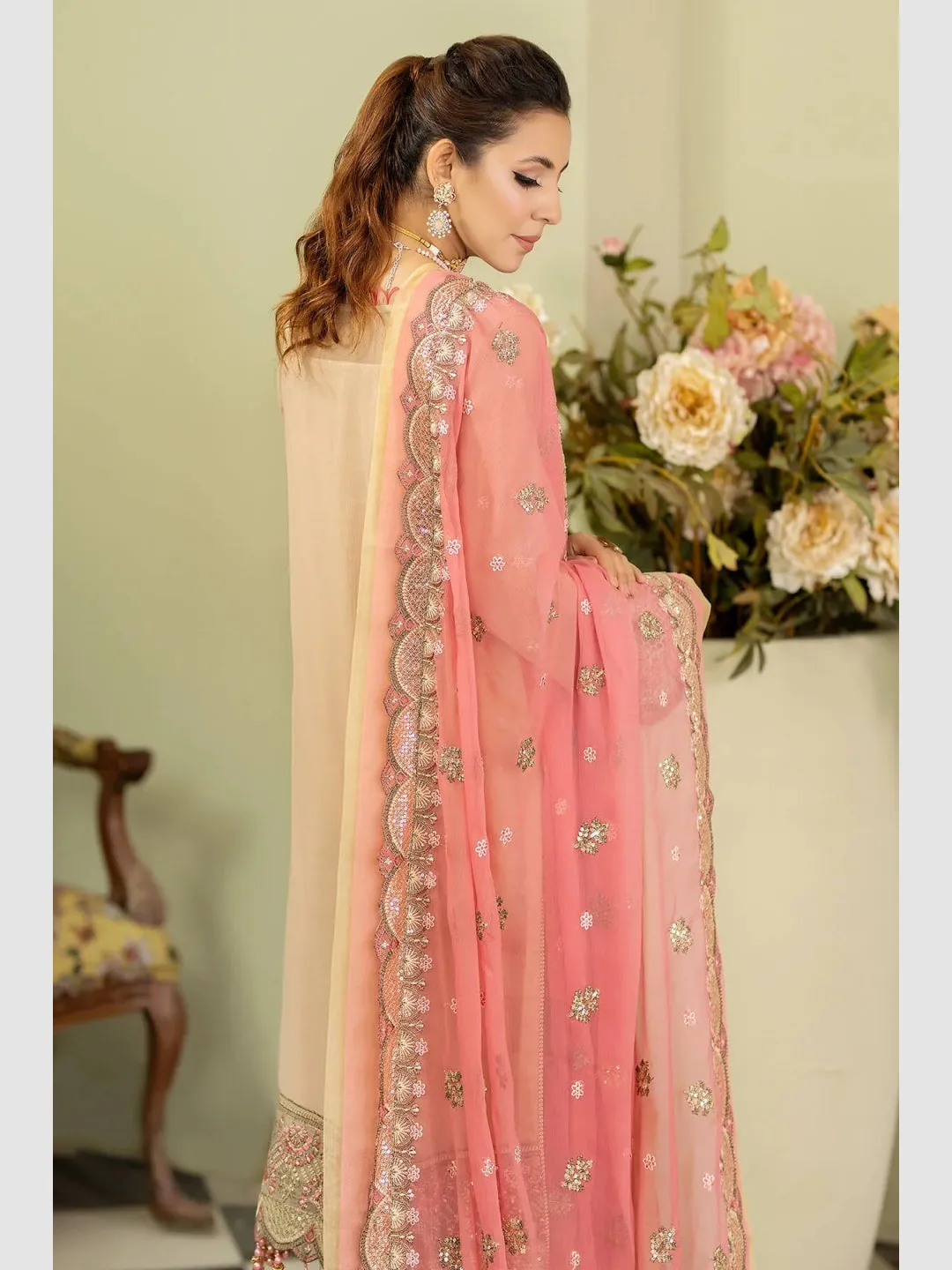 Designer Embroidered Chiffon