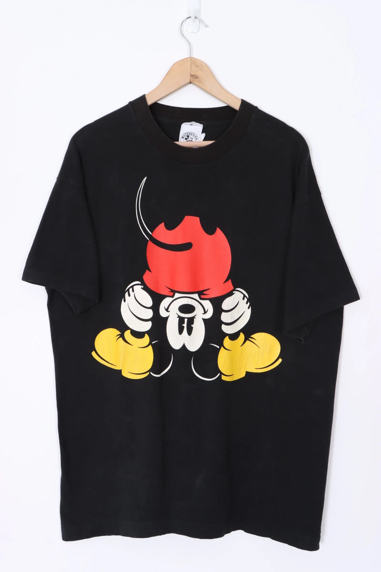 DISNEY Mickey Mouse Peek-a-Boo Single Stitch T-Shirt USA Made (XL)