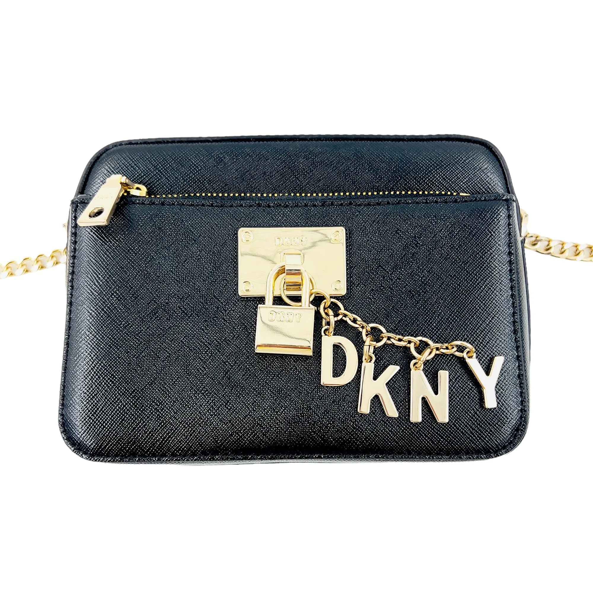 DKNY Leather "Camera" Crossbody - Black