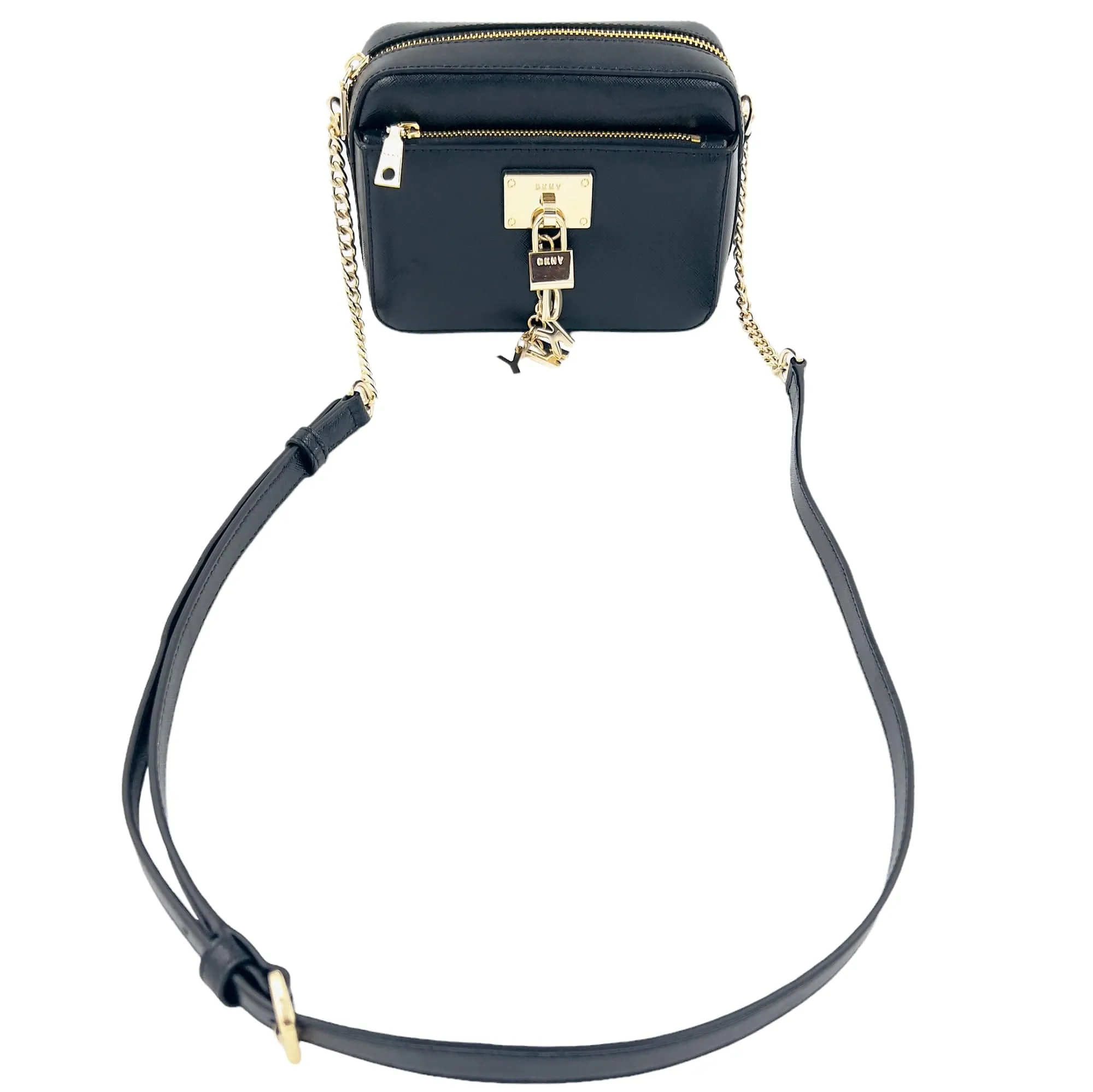 DKNY Leather "Camera" Crossbody - Black