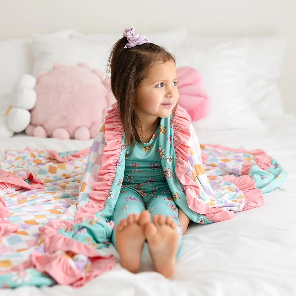 Donna & Andy Rose Ruffled Luxe Patoo® Blanket