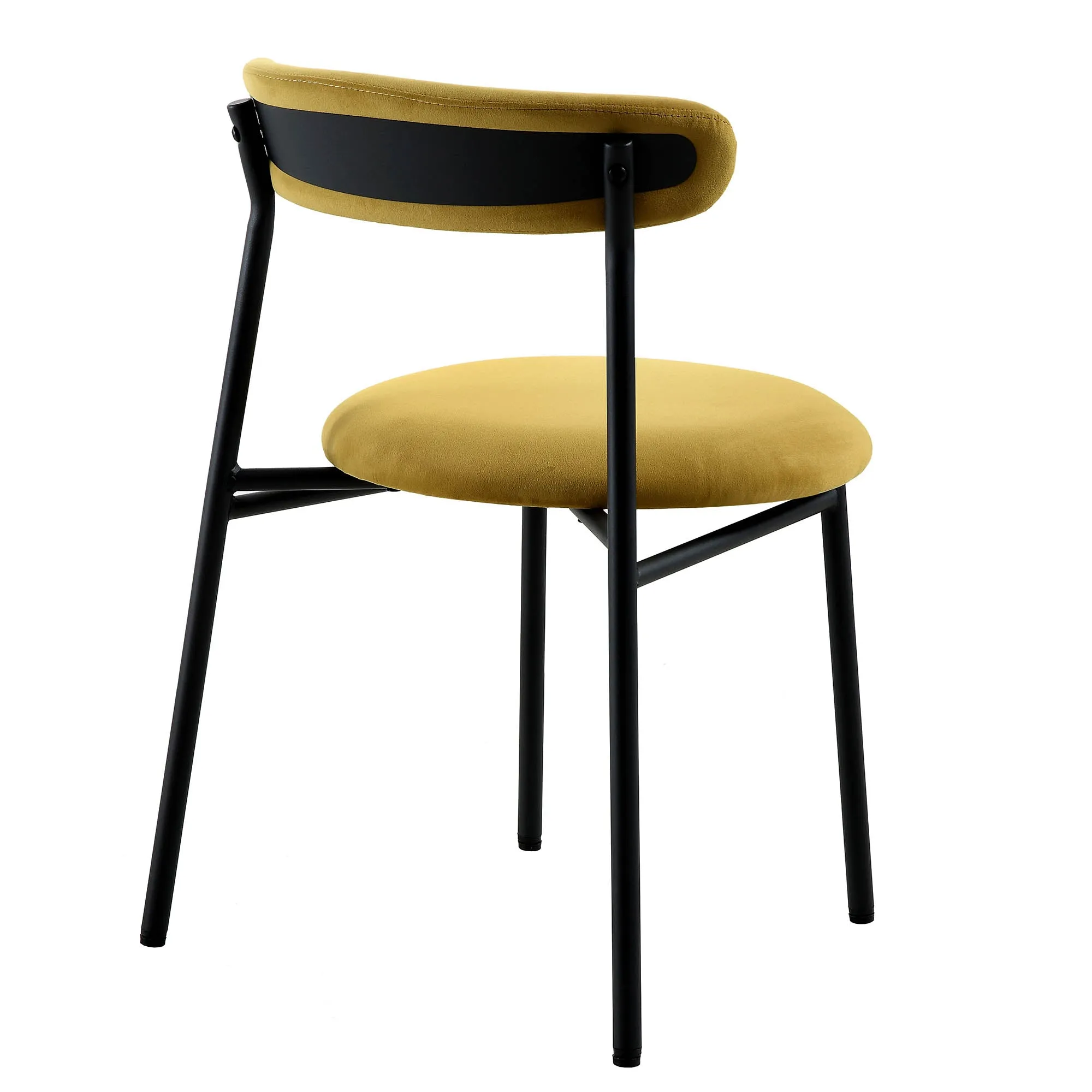 Donna Set of 2 Mustard Yellow Velvet Dining Chairs