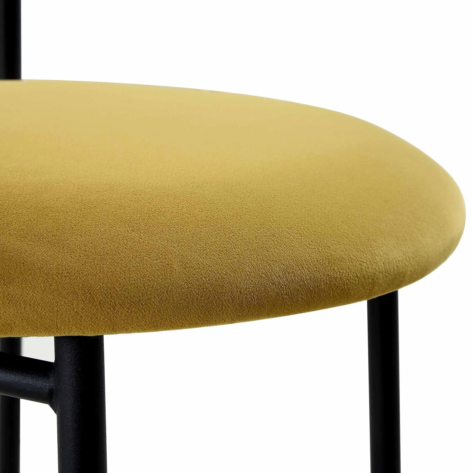 Donna Set of 2 Mustard Yellow Velvet Dining Chairs