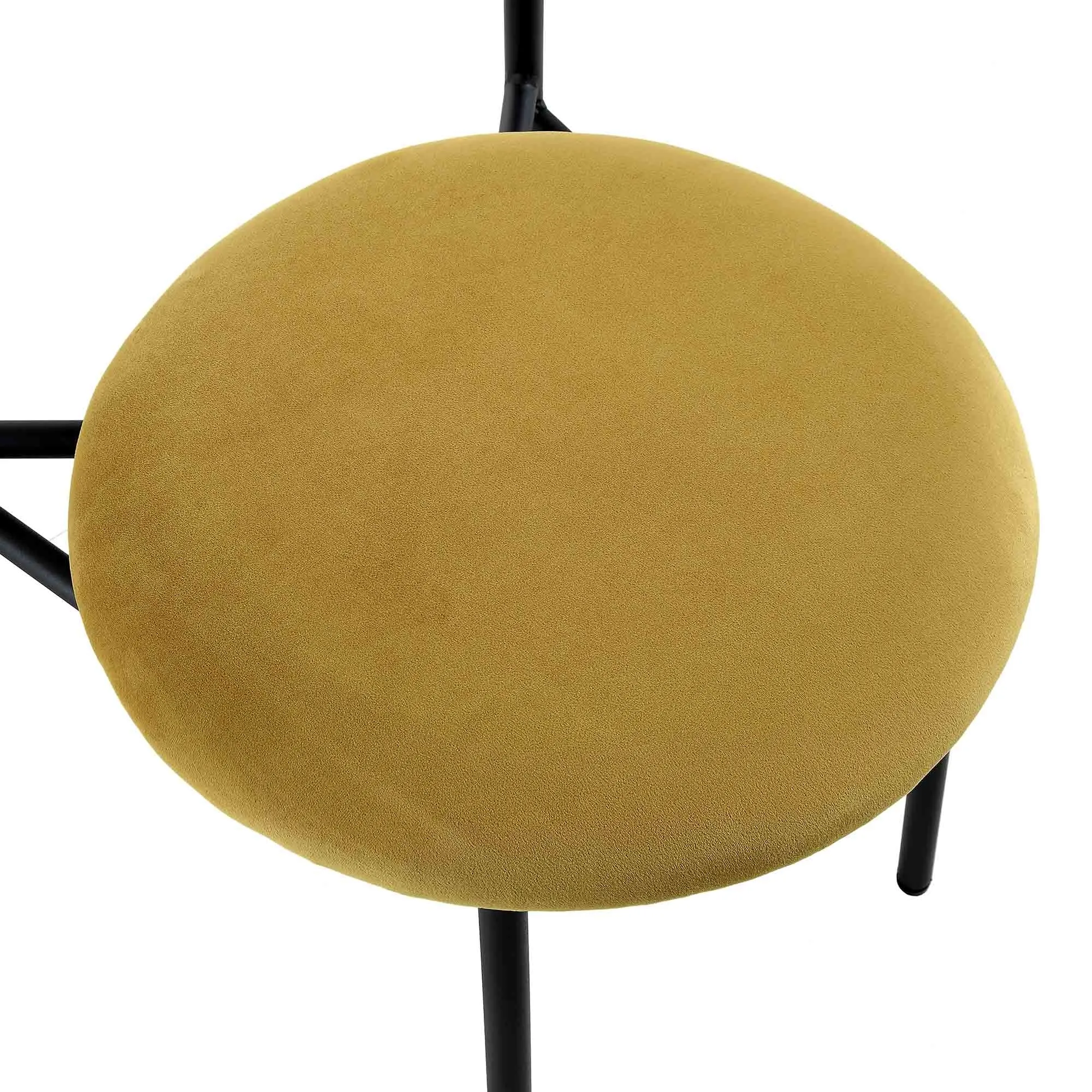 Donna Set of 2 Mustard Yellow Velvet Dining Chairs