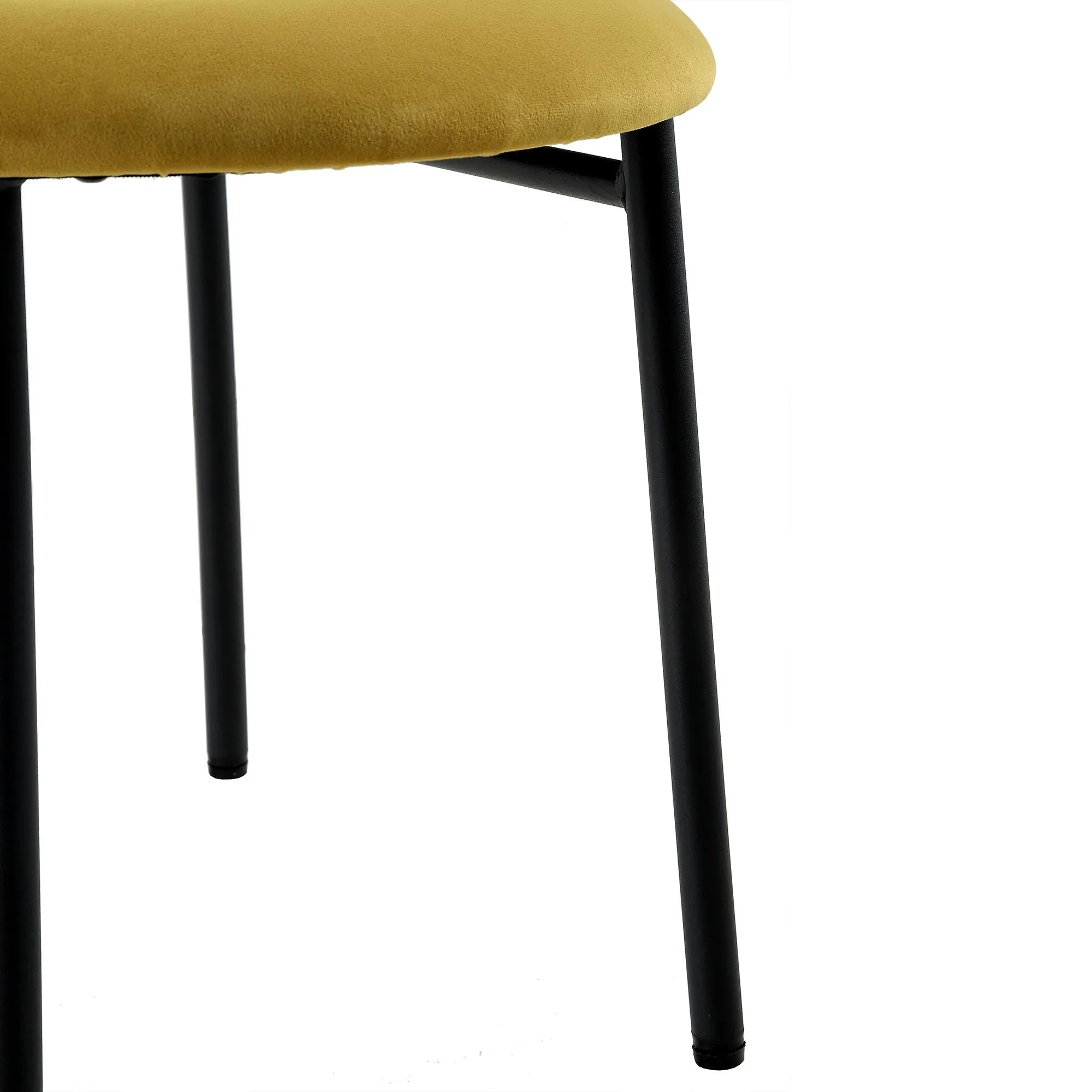 Donna Set of 2 Mustard Yellow Velvet Dining Chairs