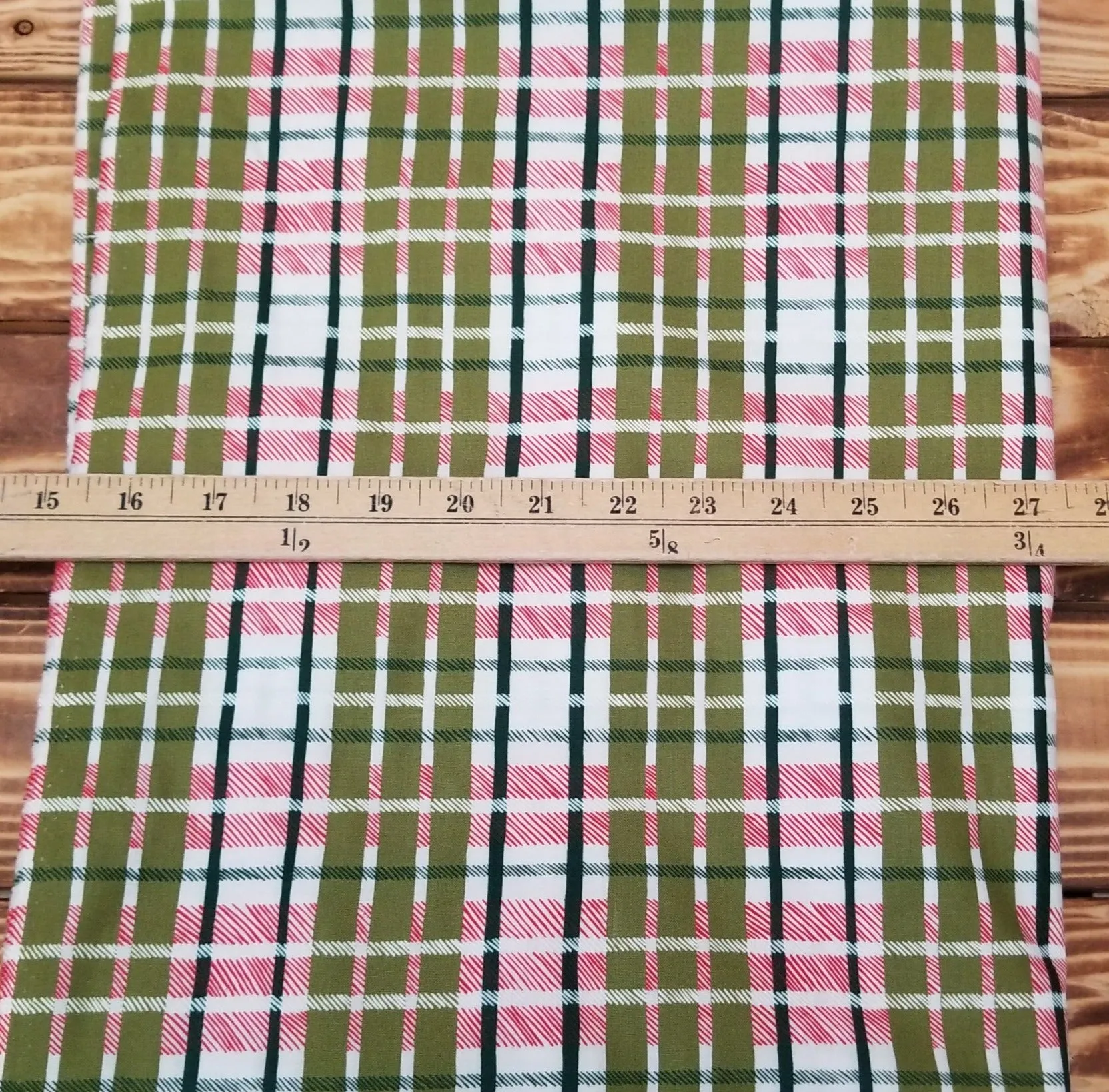 End of Bolt ;2.5 yards of Moda Fabrics " To be Jolly" Plaid Quilting Cotton Woven-remnant