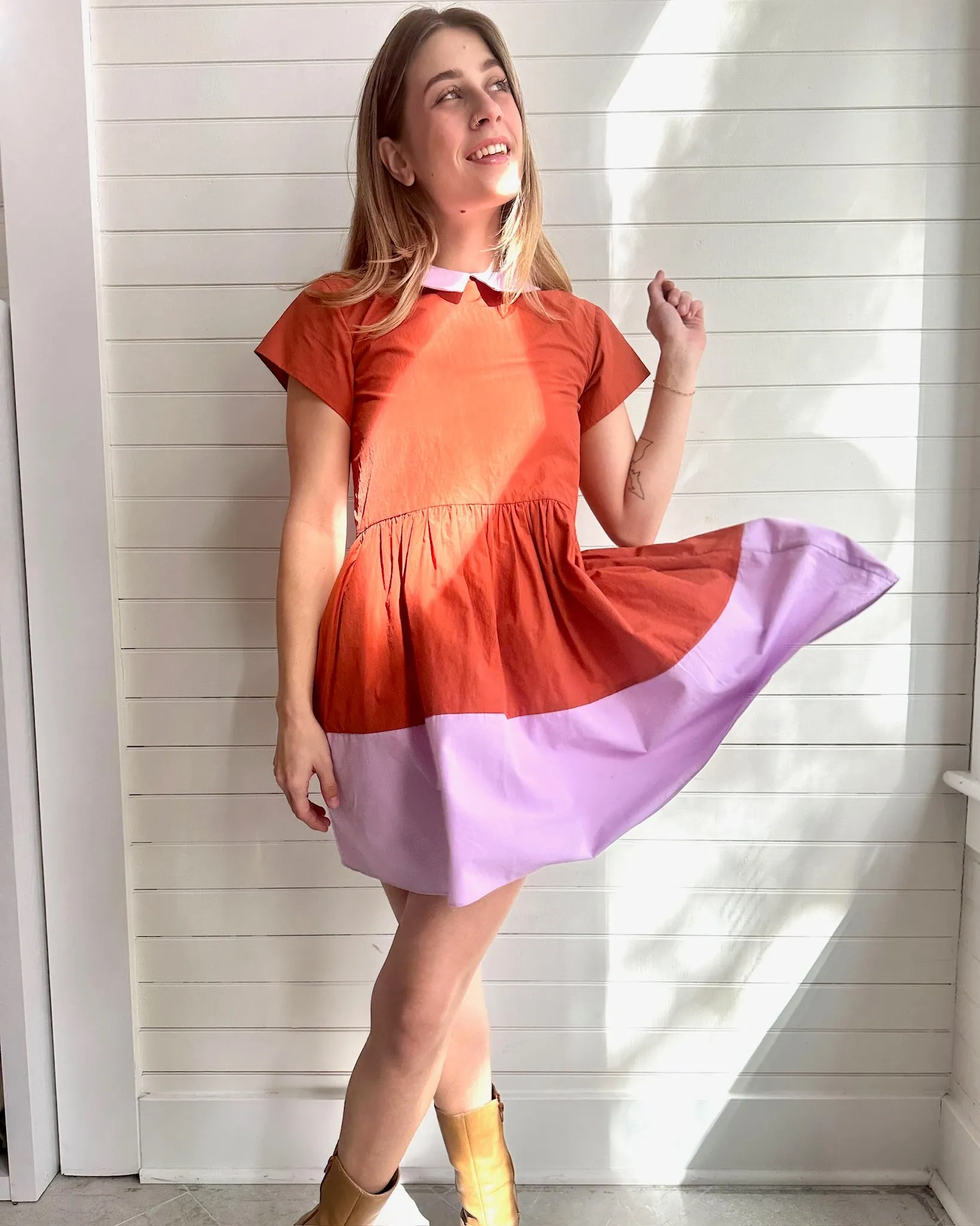 Eva Dress- Lavender Orange Peel