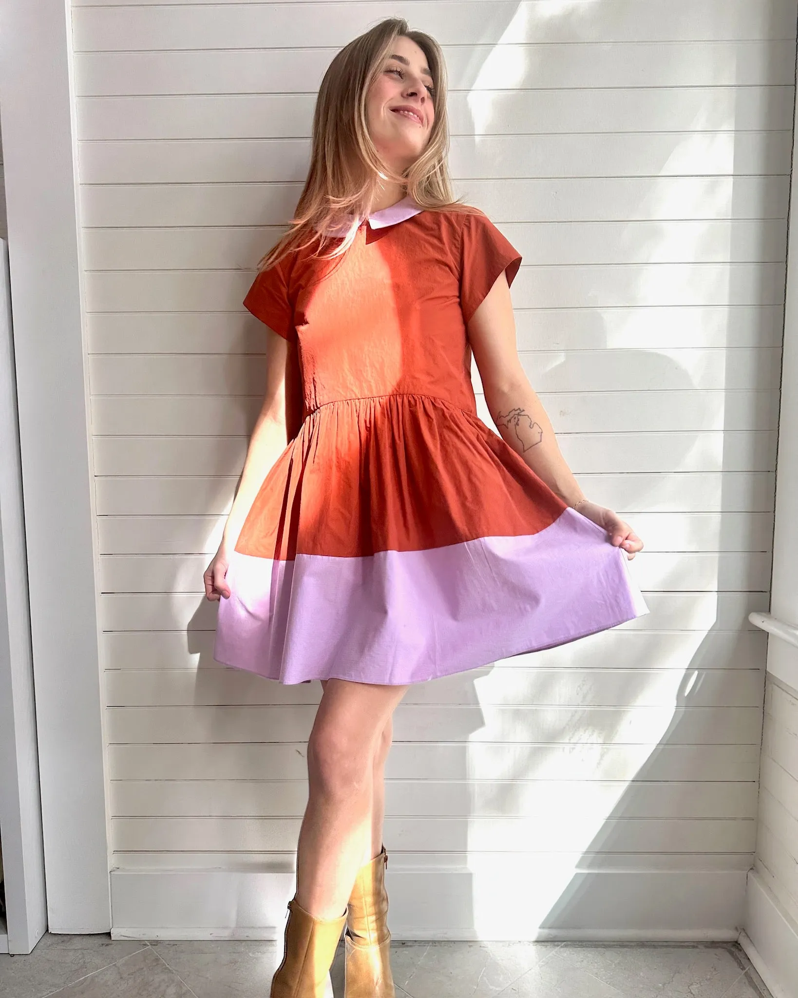 Eva Dress- Lavender Orange Peel