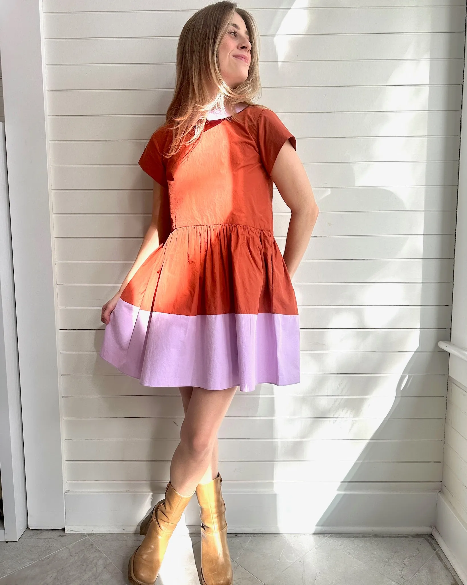 Eva Dress- Lavender Orange Peel