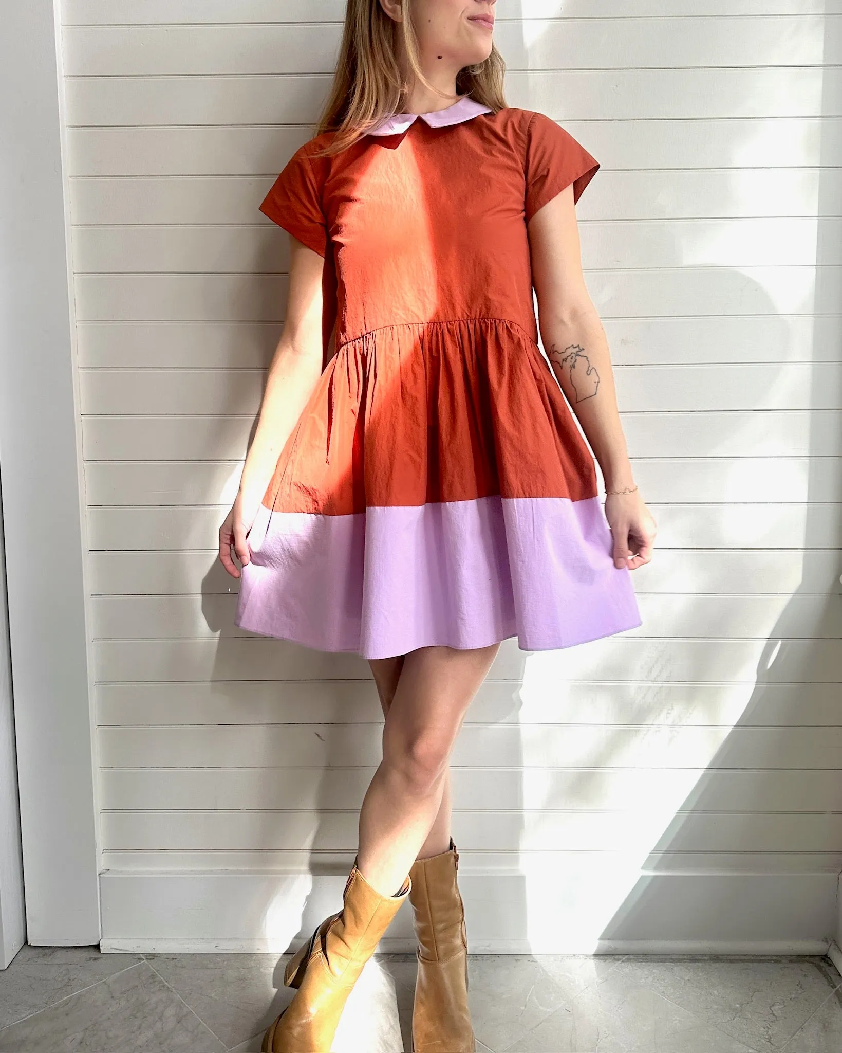 Eva Dress- Lavender Orange Peel