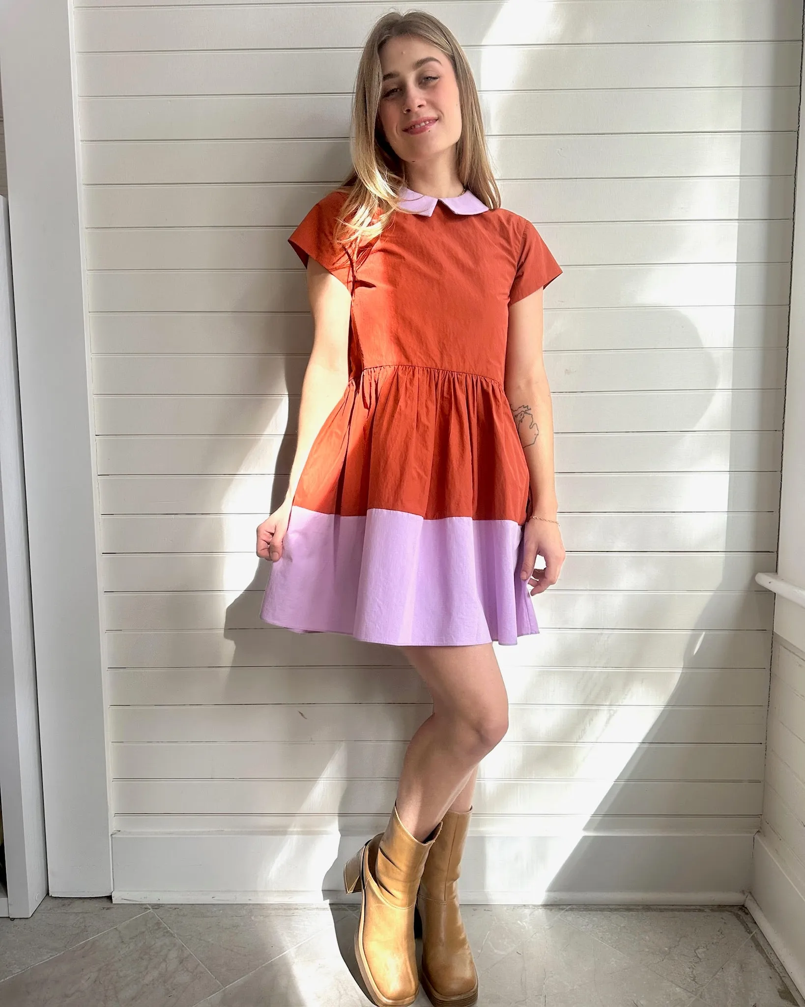 Eva Dress- Lavender Orange Peel