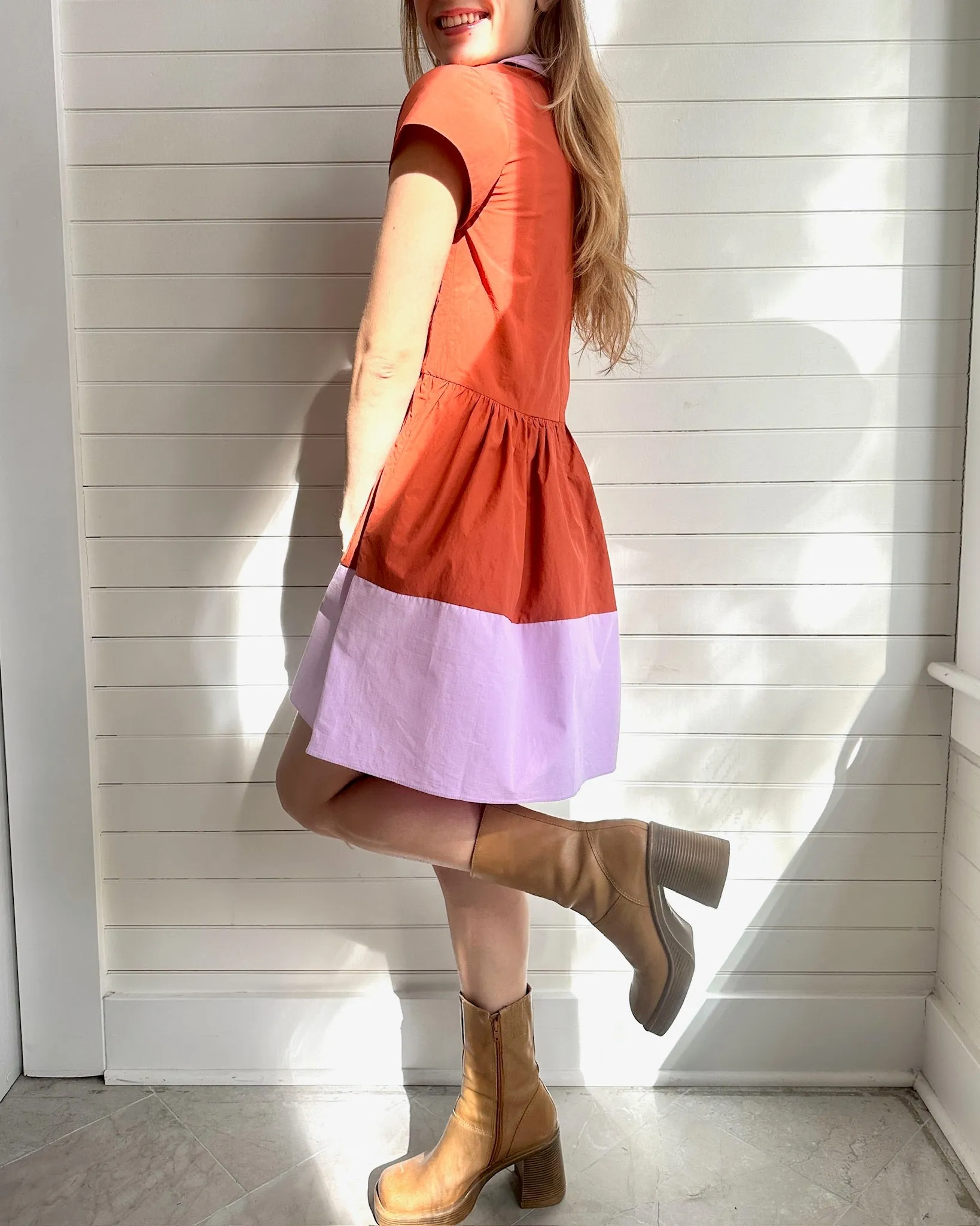 Eva Dress- Lavender Orange Peel