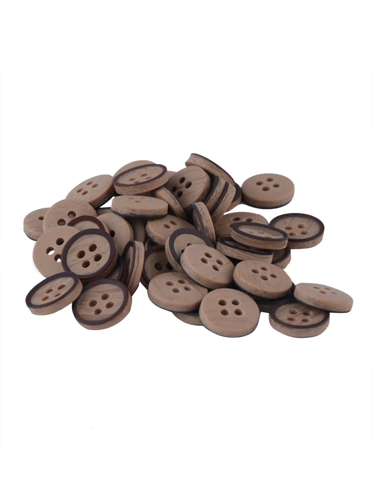 Excellent Wooden Brown Color 4-Hole Round Shape Shirt Button