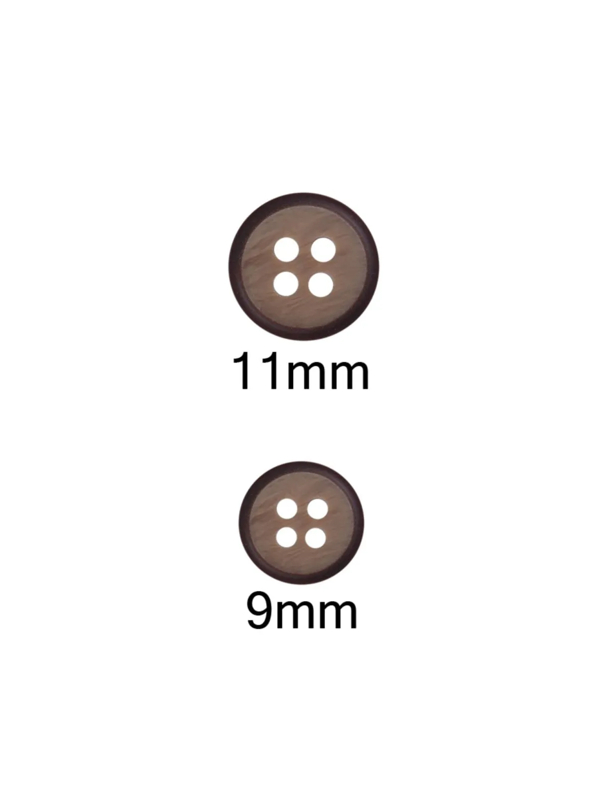 Excellent Wooden Brown Color 4-Hole Round Shape Shirt Button