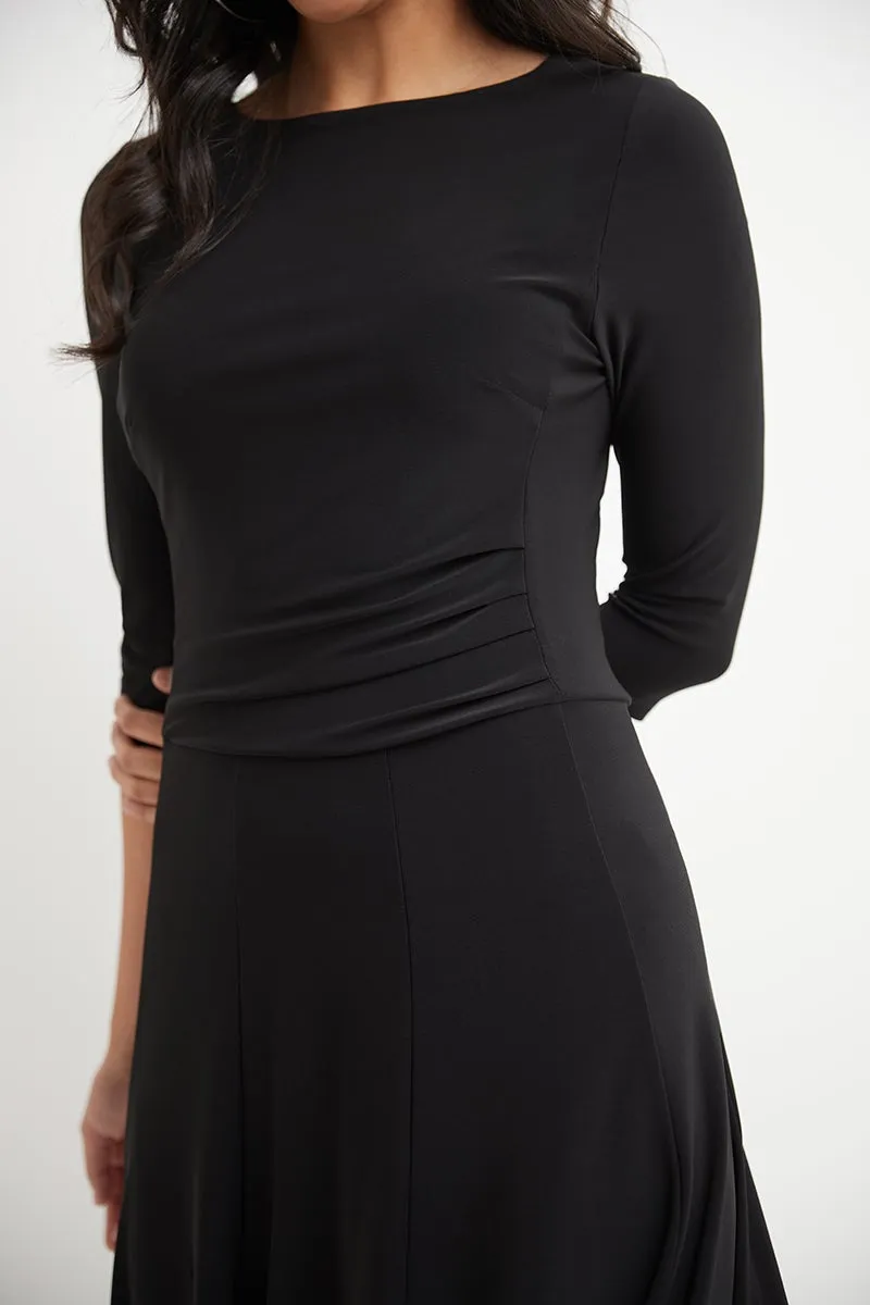 Flared Business Dress with 3/4 Sleeves