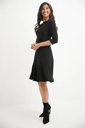 Flared Business Dress with 3/4 Sleeves