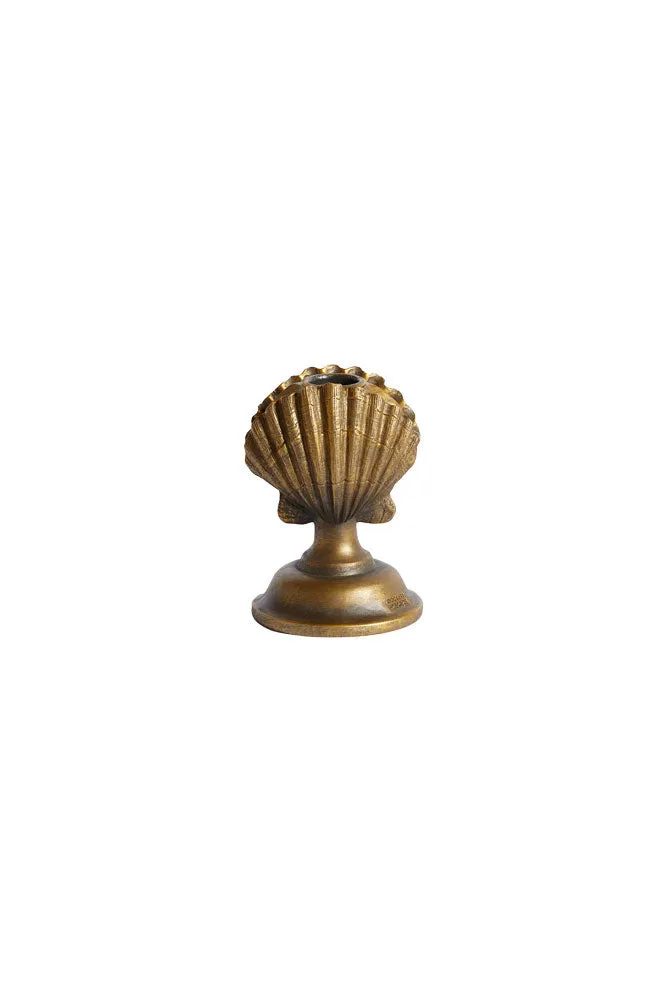 Gold Clam Shell Candlestick Holder