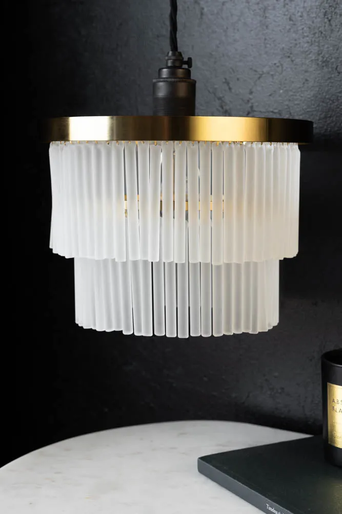 Gold Tiered Glass Easyfit Ceiling Light Shade