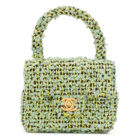 Green Tweed Mini Kelly Flap Bag