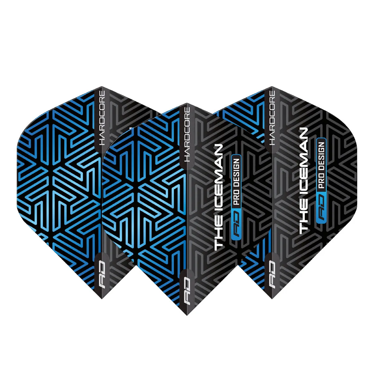 Hardcore Premium Gerwyn Price Blue & Black Standard Dart Flights by Red Dragon