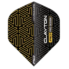 Hardcore Premium Jonny Clayton Gold & Black Standard Dart Flights by Red Dragon