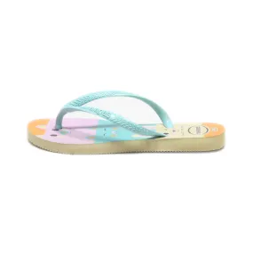 Havaianas Cat Face Printed Round Toe Flip Flops Flat Sandals Rubber Multicolour Colour For Kids