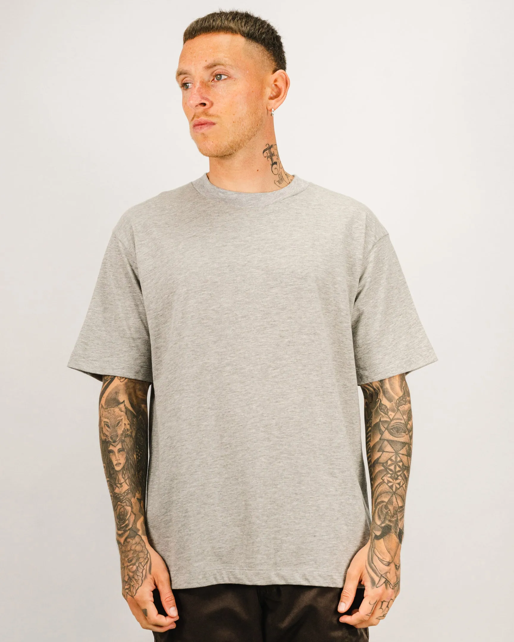 High Neck Basic Tee - Gris