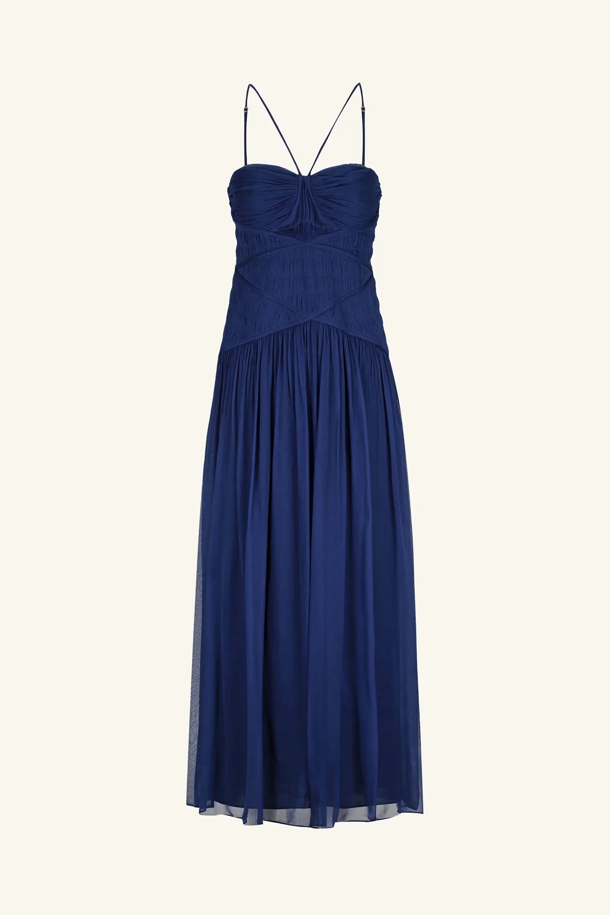 ISOLA RUCHED BODICE MIDI DRESS - TYRRHENIAN BLUE