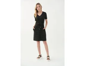 Joseph Ribkoff Short Sleeve Striped Knit Dress