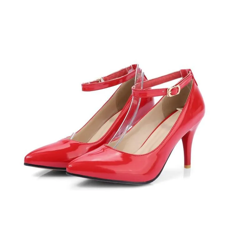 Ladies Pointed Toe Patent Leather High Heel Pumps