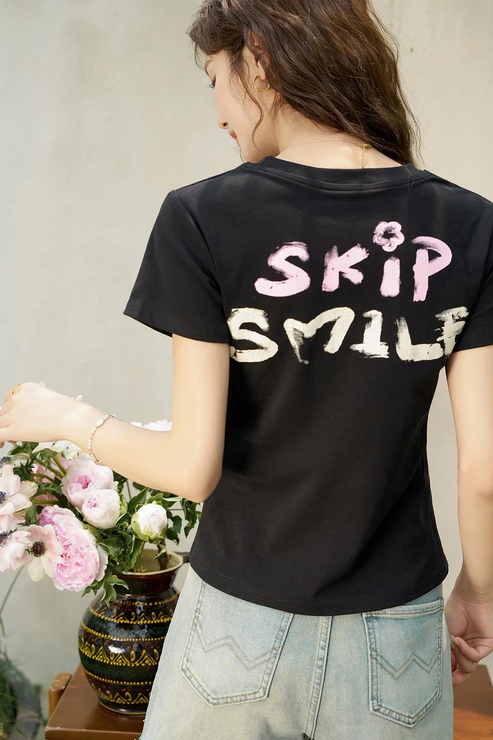 Letter Print T-shirt for Women