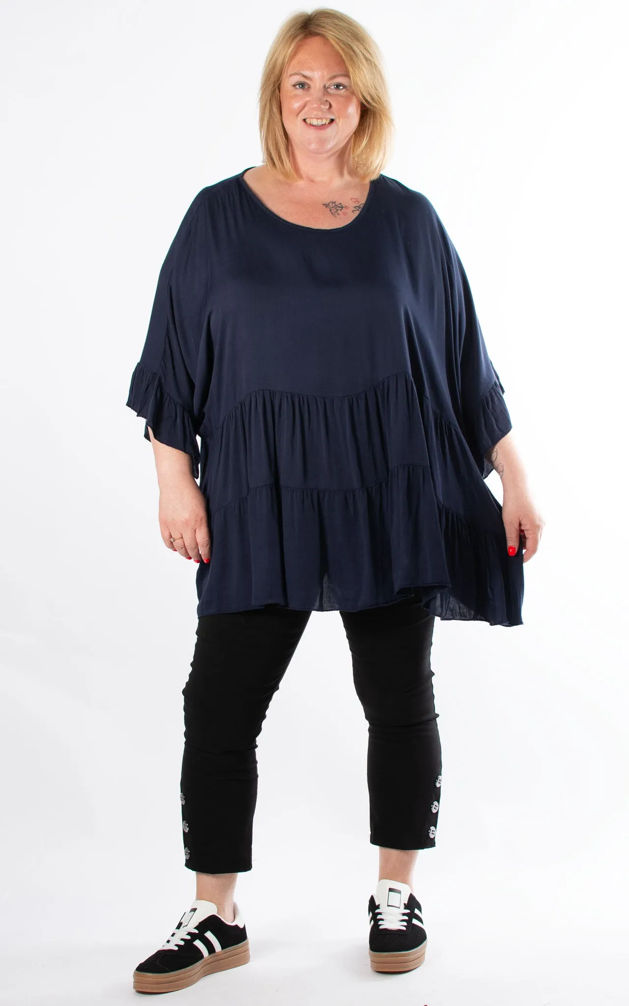 Liz Tiered Top | Navy