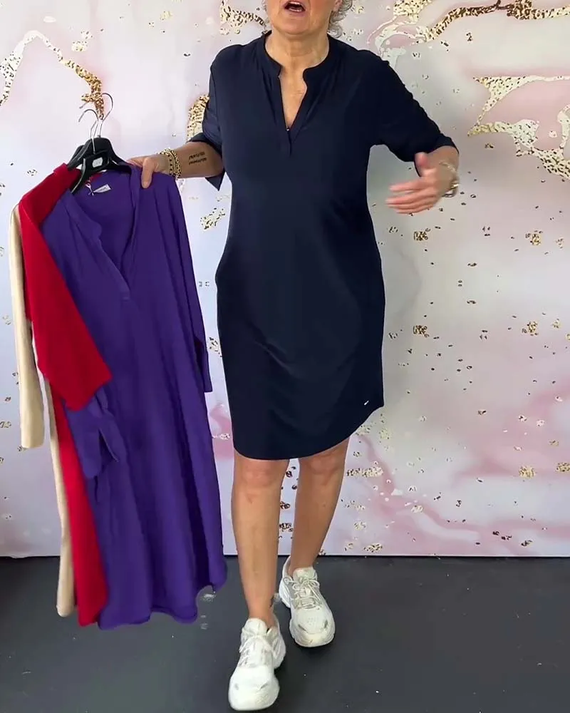 Luna - Vestido Casual Urbano com Decote em V