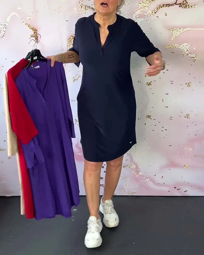 Luna - Vestido Casual Urbano com Decote em V