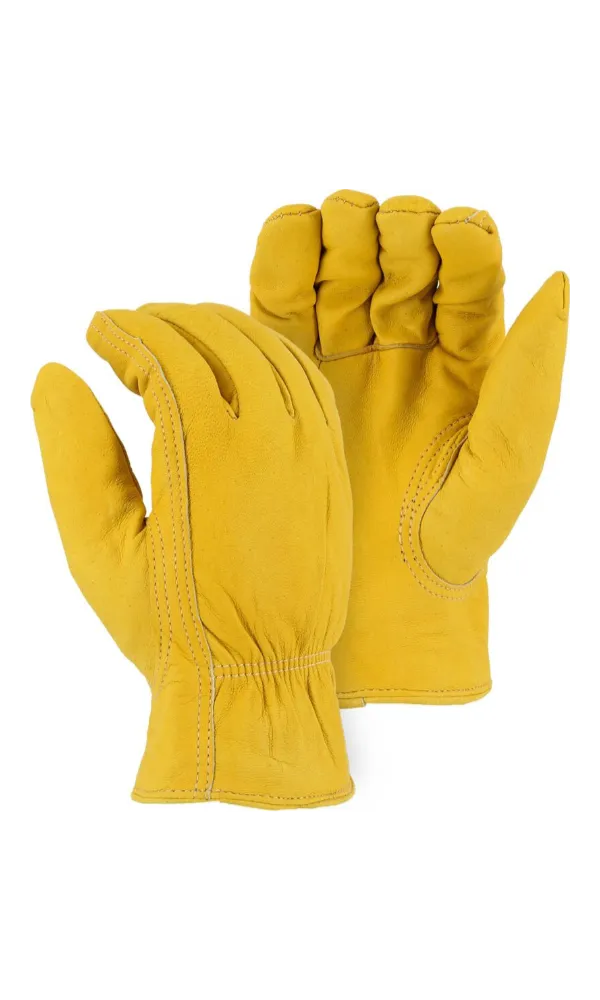 Majestic Gloves 1662 Fleece Winter Lined Elkskin Leather Driver Gloves (Dozen)