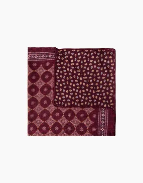 Maroon & Blue, Diamond & Paisley Reversible Pocket Square