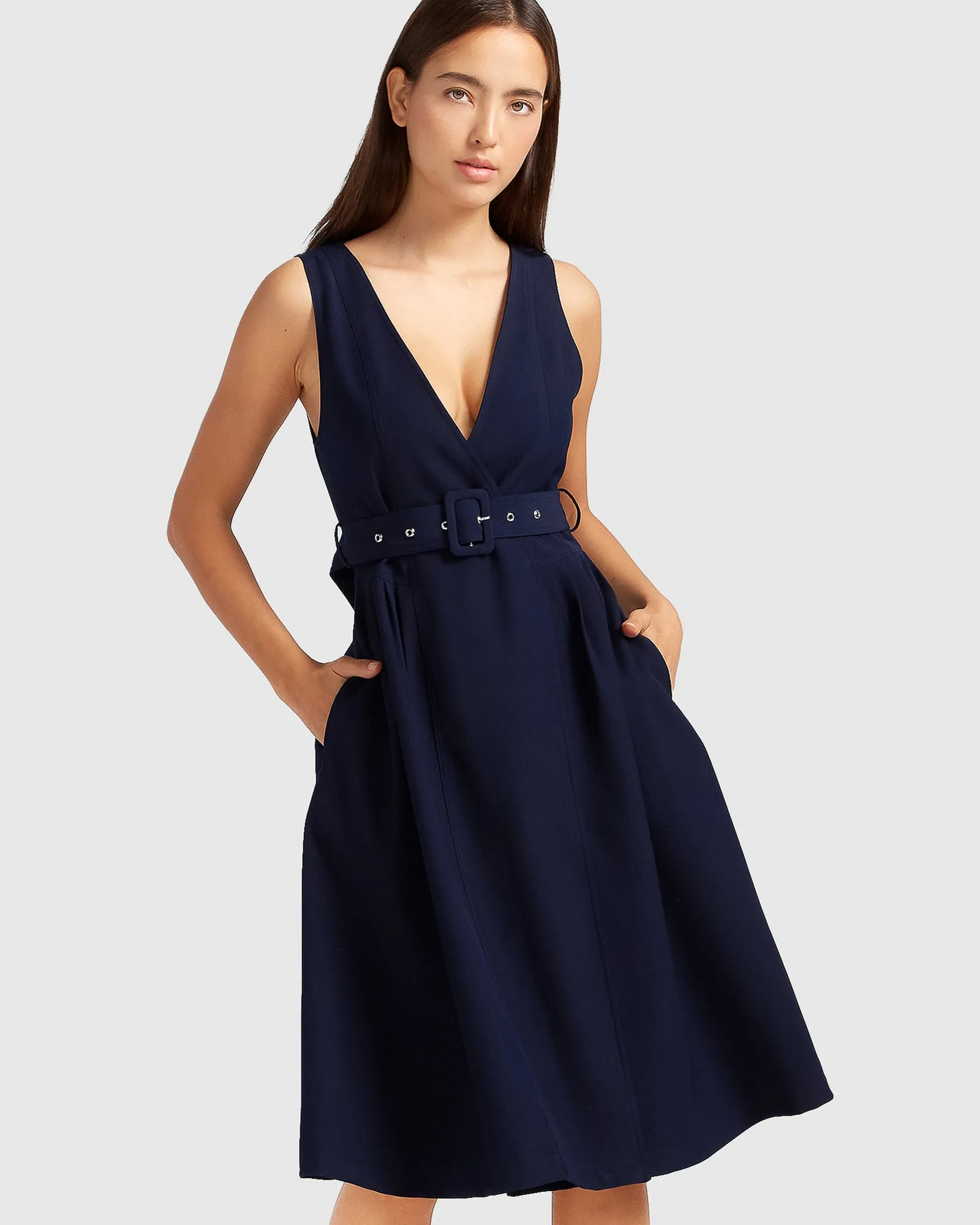 Miss Independence Midi Dress - Navy